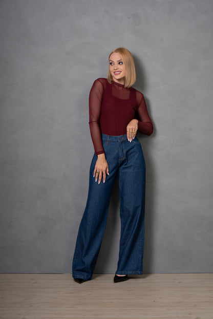 Body Feminino em Tule com Toque Suave