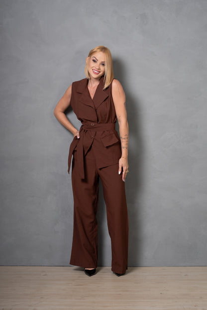 Conjunto Feminino Colete Alongado e Calça Social Elegante