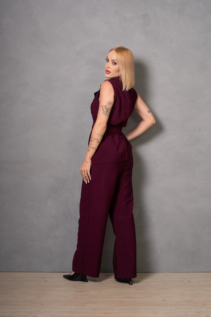 Conjunto Feminino Colete Alongado e Calça Social Elegante