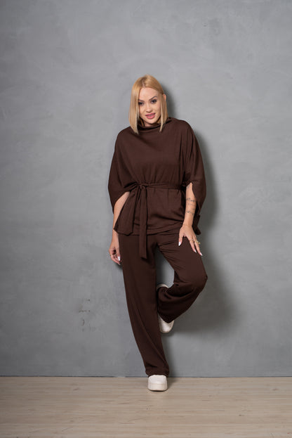 Conjunto Feminino Ana em Tecido Ruga com Amarração