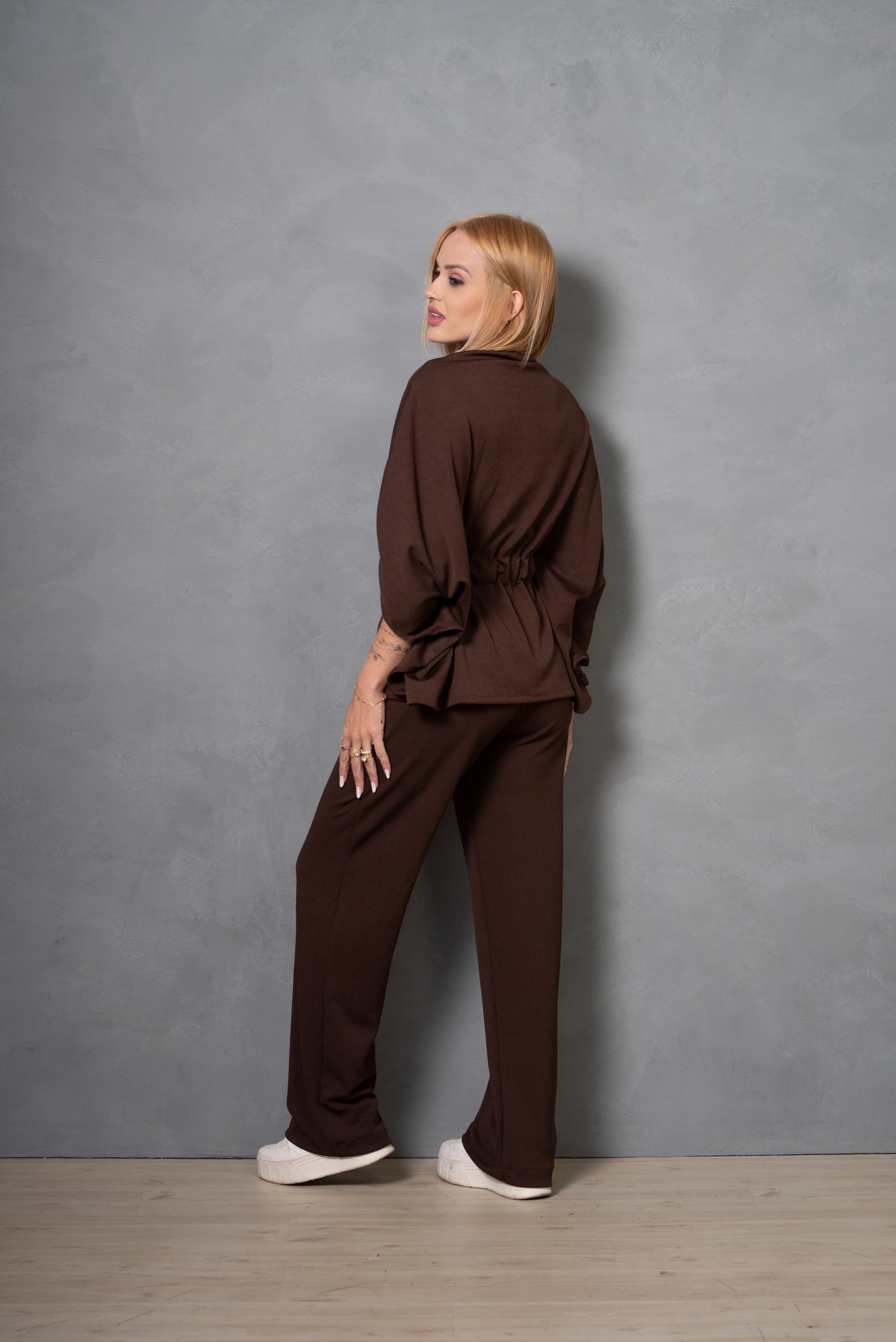 Conjunto Feminino Ana em Tecido Ruga com Amarração