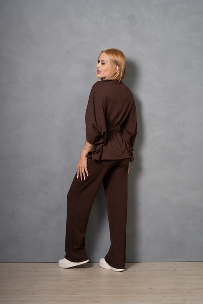 Conjunto Feminino Ana em Tecido Ruga com Amarração
