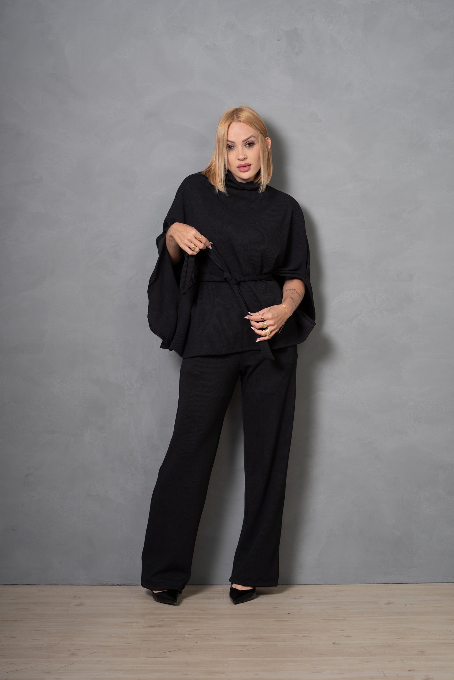 Conjunto Feminino Ana em Tecido Ruga com Amarração