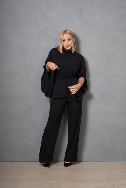 Conjunto Feminino Ana em Tecido Ruga com Amarração